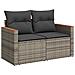 Set Divano da Giardino con cuscino 9 pcs Grigio Poly Rattan - Foto miniatura 6