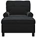 Chaise Lounge con cuscino Nero 91 x 157 x 91 cm Velluto - Foto miniatura 4