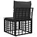 Modulo Divano da Esterno Senza Braccioli Nero polyrattan - Foto miniatura 6