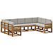 Set di divani da esterno 9 pcs Naturale e Grigio Chiaro - Foto miniatura 1