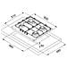 Piano Cottura Steel Line FHSL6044GAVXSC a Gas 4 Fuochi Gas Colore Acciaio Inox - Foto miniatura 2