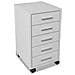 Cassettiera da Ufficio con Rotelle 5 Cassetti Bianca - Foto miniatura 3