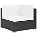 Set Divano Da Giardino 19 Pz In Polyrattan Nero - Foto miniatura 2