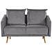 Divano A 2 Posti In Velluto Grigio Maura - Foto miniatura 1