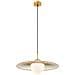 Pendente A Sospensione Moderno Dorato 1 Luce Con Oro, Paralume Bianco, Attacco E27 - Foto miniatura 2