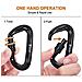 Clip 12kn Heavy Duty Moschettone A Ghiera 4 Pack Piccole Ghiera Caribeaners Per Gym Hammock Backpack Portachiavi Guinzaglio Del Cane - Foto miniatura 3