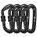 Clip 12kn Heavy Duty Moschettone A Ghiera 4 Pack Piccole Ghiera Caribeaners Per Gym Hammock Backpack Portachiavi Guinzaglio Del Cane - Foto miniatura 1
