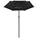 Ombrellone a 3 Livelli con Palo in Alluminio Nero 2 m - Foto miniatura 2