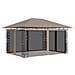 Gazebo con Zanzariera Luci LED 4x3x2,73 m Grigio Talpa - Foto miniatura 3
