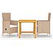 Set Mobili Da Pranzo Per Giardino 3 Pz Beige - Foto miniatura 1