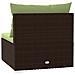 Divano A 3 Posti Con Cuscini In Polyrattan Marrone - Foto miniatura 7
