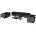 Set Divani Giardino 9pz Con Cuscini In Polyrattan Grigio Scuro - Foto miniatura 1