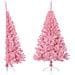 Albero Di Natale Artificiale A Metà Con Supporto Rosa 120cm Pvc - Foto miniatura 1
