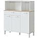 Armadio Multiuso Norfolk, Mobile Ausiliario Da Cucina, Credenza A 3 Ante E 1 Cassetto Con Ripiani, Armadio Aperto, 108x40h126 Cm, Bianco E Rovere - Foto miniatura 2