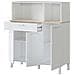 Armadio Multiuso Norfolk, Mobile Ausiliario Da Cucina, Credenza A 3 Ante E 1 Cassetto Con Ripiani, Armadio Aperto, 108x40h126 Cm, Bianco E Rovere - Foto miniatura 3