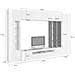 Parete Attrezzata Ocean, Set Salotto Porta Tv, Mobile Soggiorno Multiuso Con Luce Led, 100% Made In Italy, Cm 290x40h192, Bianco Lucido E Ardesia - Foto miniatura 3
