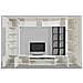 Parete Attrezzata Ocean, Set Salotto Porta Tv, Mobile Soggiorno Multiuso Con Luce Led, 100% Made In Italy, Cm 290x40h192, Bianco Lucido E Ardesia - Foto miniatura 4