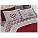 Completo Lenzuola Flanella Pensieri Delicati 100% Cotone Disegno Chalet Matrimoniale Rosso - Foto miniatura 1