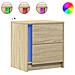 Comodini Con Luci Led 2pz Rovere Sonoma In Legno Multistrato - Foto miniatura 2