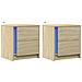 Comodini Con Luci Led 2pz Rovere Sonoma In Legno Multistrato - Foto miniatura 3