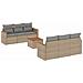 Set Divano da Giardino 7 pz con Cuscini Beige Misto Polyrattan - Foto miniatura 1
