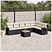 Set Divani da Giardino con Cuscini 8 pz Nero in Polyrattan - Foto miniatura 2