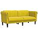 Divano A 2 Posti Giallo In Velluto - Foto miniatura 2