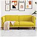 Divano A 2 Posti Giallo In Velluto - Foto miniatura 1