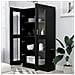 Armadietto Con Vetrina Nero 82,5x30,5x150 Cm Legno Multistrato - Foto miniatura 3