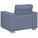 Divano Sedia Blu 60 cm Tessuto di velluto a coste - Foto miniatura 6