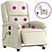 Poltrona Massaggiante Elettrica Reclinabile Crema Similpelle - Foto miniatura 1