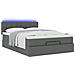 Pouf Letto con Materasso e LED Grigio Scuro 140x200 cm - Foto miniatura 6