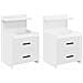 Comodini 2 pz con 2 cassetti bianchi 40x36,5x62 cm - Foto miniatura 1