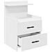 Comodini 2 pz con 2 cassetti bianchi 40x36,5x62 cm - Foto miniatura 5