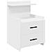 Comodini 2 pz con 2 cassetti bianchi 40x36,5x62 cm - Foto miniatura 6