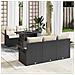 Set Divano da Giardino con cuscino 6 pcs Nero Poly Rattan - Foto miniatura 2