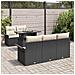 Set Divano da Giardino con cuscino 6 pcs Nero Poly Rattan - Foto miniatura 3