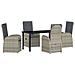 Set da Pranzo per Giardino con cuscino 5 pcs Grigio polyrattan - Foto miniatura 1