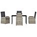 Set da Pranzo per Giardino con cuscino 5 pcs Grigio polyrattan - Foto miniatura 7