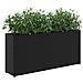 Fioriere da Giardino con 2 Vasi Nere 90x20x40 cm in Polyrattan - Foto miniatura 4