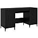 Scrivania Rovere Nero 140 x 50 x 75 cm Legno multistrato - Foto miniatura 1