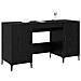Scrivania Rovere Nero 140 x 50 x 75 cm Legno multistrato - Foto miniatura 3