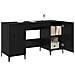 Scrivania Rovere Nero 140 x 50 x 75 cm Legno multistrato - Foto miniatura 4