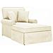 Chaise Longe con Gonna con cuscino 3 pcs Crema Tessuto in Cords - Foto miniatura 1