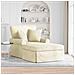 Chaise Longe con Gonna con cuscino 3 pcs Crema Tessuto in Cords - Foto miniatura 2