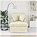 Chaise Longe con Gonna con cuscino 3 pcs Crema Tessuto in Cords - Foto miniatura 3