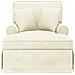 Chaise Longe con Gonna con cuscino 3 pcs Crema Tessuto in Cords - Foto miniatura 4