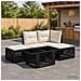Set Divano da Giardino 5 pz Nero polyrattan - Foto miniatura 8