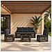 Set Divano da Giardino 6 pz Grigio e Grigio Scuro polyrattan - Foto miniatura 2