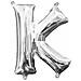Palloncino In Alluminio Lettera K Argentato Taglia Unica - Foto miniatura 1